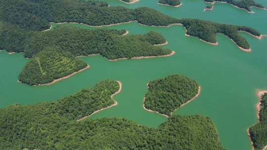 航拍杭州千岛湖景区