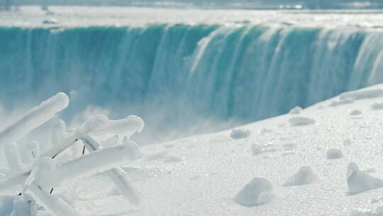 冬季的尼亚加拉大瀑布视频素材模板下载