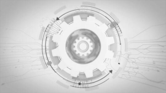 白色简约专业齿轮logo演绎