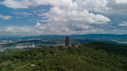 寥廓山靖宁宝塔延时摄影