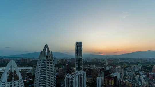 西双版纳景洪市夕阳延时4K