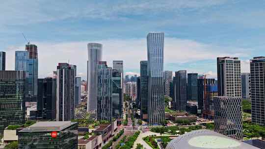 航拍深圳粤海街道高楼大厦