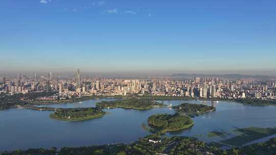 南京玄武湖南京城市大景航拍