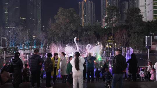 重庆观音桥步行街夜景