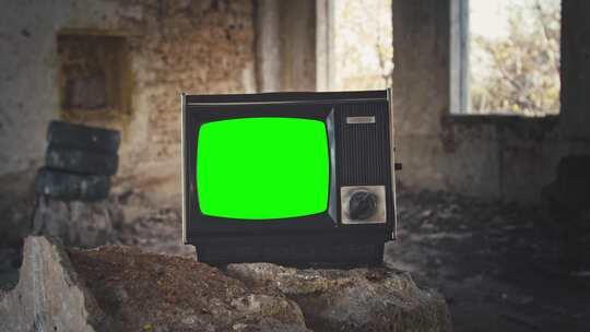 老式电视机绿屏