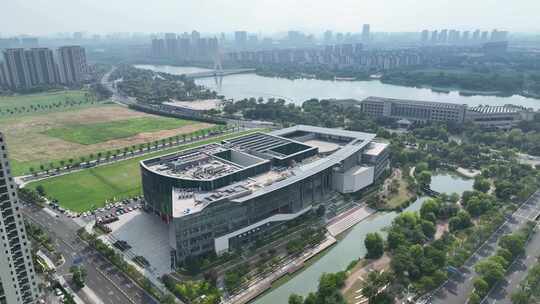 张家港沙洲湖大酒店沙洲湖会议中心航拍