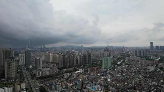 大雨将至的东莞城区航拍