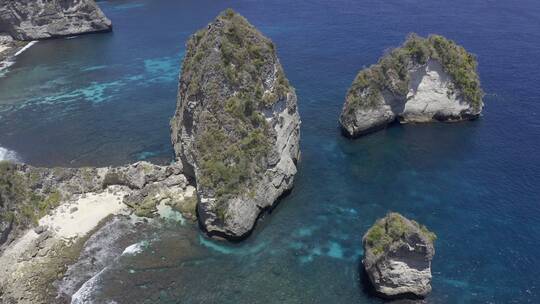 4K巴厘岛海岛佩妮达岛海浪航拍风光