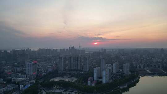 江西九江日出九江大景航拍