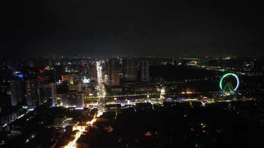 广东中山市城市夜景灯光