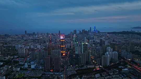 青岛中央商务区夜景市北CBD夜景视频素材模板下载