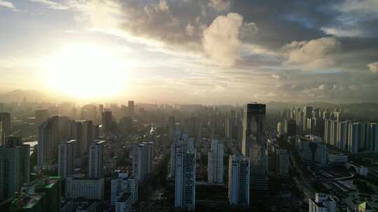 航拍温州城市天际线温州大景鹿城区