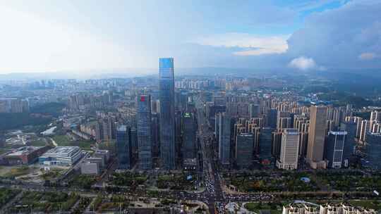中国贵州贵阳国际金融中心CBD航拍风光