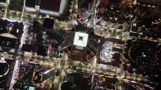 平安金融中心夜晚夜景深圳航拍城市地标高楼