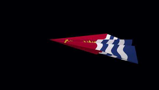 基里巴斯国旗V2纸飞机视频素材模板下载
