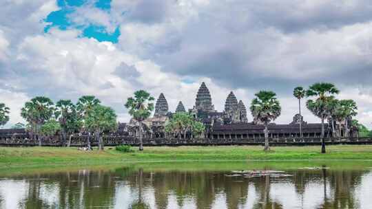 柬埔寨吴哥窟景点风景视频素材模板下载