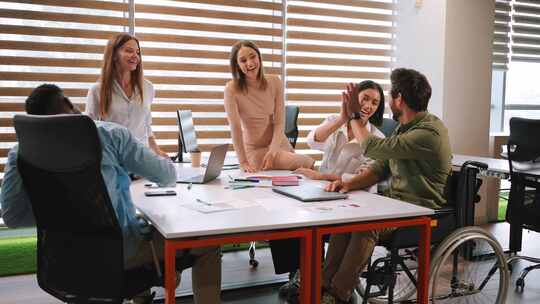 同事，会议，庆祝，办公室