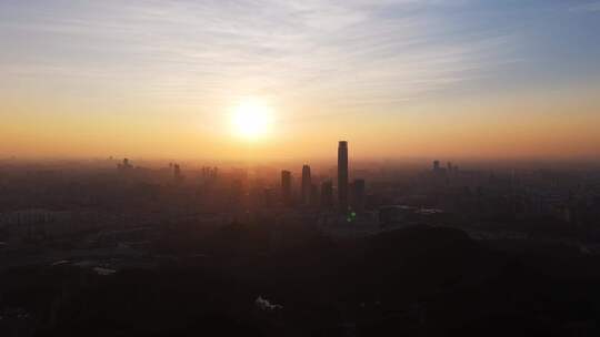 东莞市区日落夜景航拍视频素材模板下载