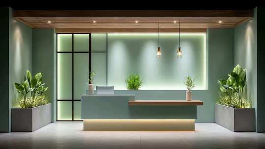 简约接待台设计营造宁静氛围