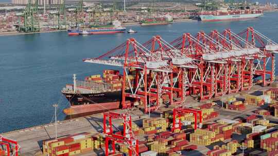 天津港港口码头集装箱物流货运海洋运输延时