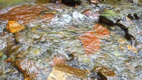 农村大山河流溪水水流小溪山涧