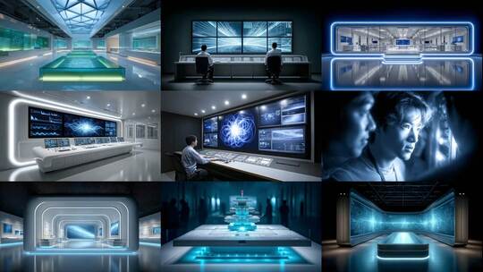 未来感数据中心服务器集群高效运行保障高清在线视频素材下载