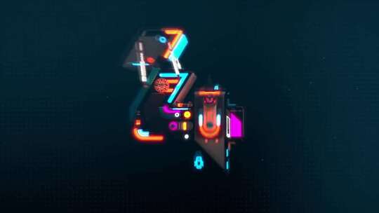 炫酷霓虹风格数字