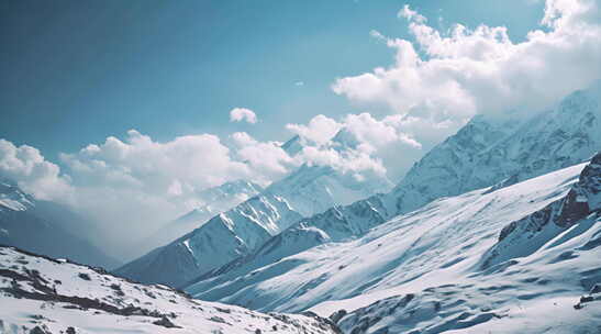 唯美雪山航拍