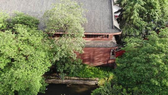 成都千年古寺成华区龙潭寺古寺寺庙航拍