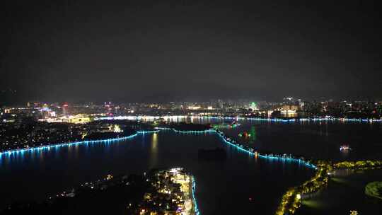 广东肇庆星湖国际湿地公园岩前村夜景