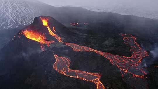 火山，熔岩，喷发，火山口