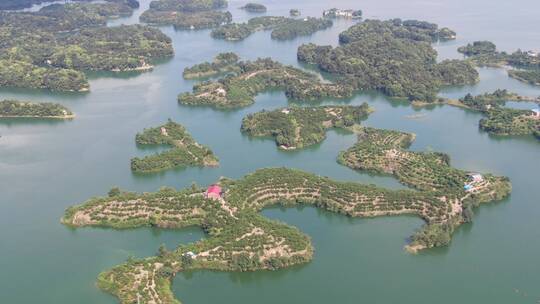 航拍祖国大海河山陆水湖4A景区