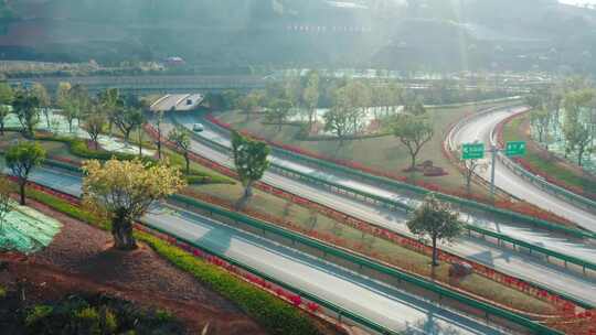 文山高速道路闸道航拍01