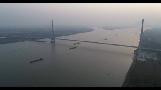 航拍长江大桥视频素材模板下载