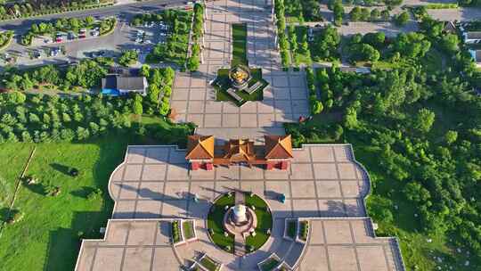 航拍徐州经济技术开发区宝莲寺佛教文化景区