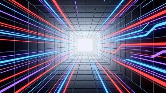 科技线条穿梭网格4K