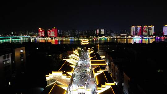 湖北襄阳古城北街夜景