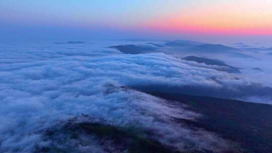 4K秋天五花山吉林东北秋景日出云海云雾逆光