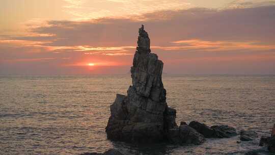 地质公园 海浪 晚霞 大海