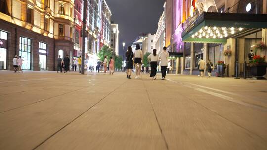 上海南京东路步行街夜景