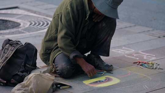 街头乞丐艺术家