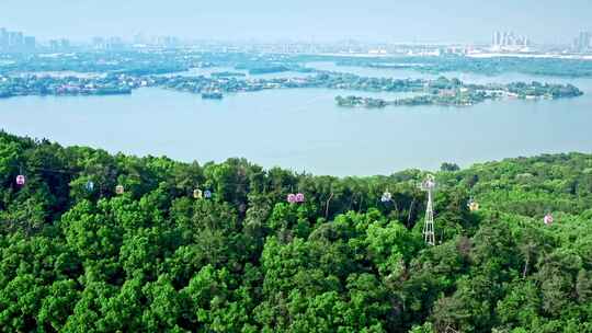 武汉东湖公园风景区自然风光航拍视频