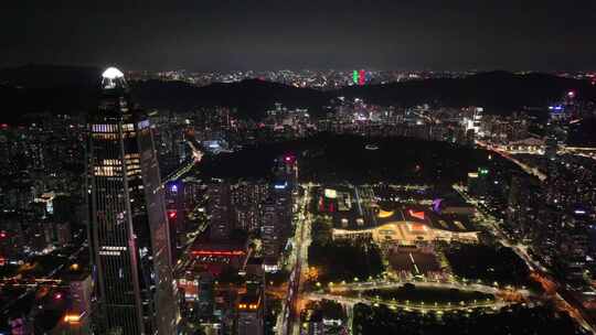 深圳福田夜景航拍