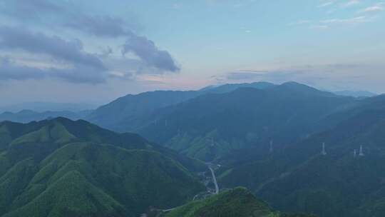 安徽黄山风景区山川国风水墨画航拍