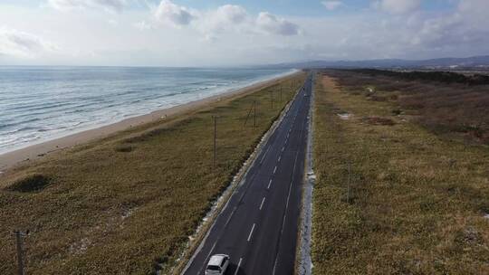 日本北海道海滨公路自然风光航拍