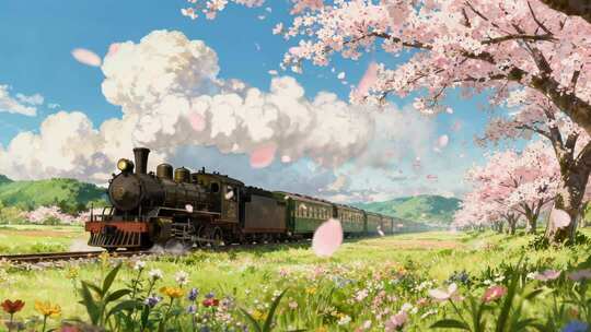 开往春天的列车唯美治愈二次元动画