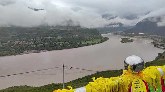 西藏许愿牌哈达祈祷南迦巴瓦峰观景台