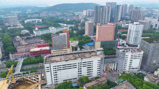 湖北武汉洪山区街道口航拍城市风景风光珞瑜