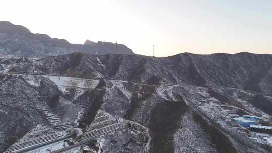 航拍雪景 唯美冬日空镜 立冬 冬至节气