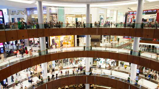 迪拜时尚购物商场延时摄影